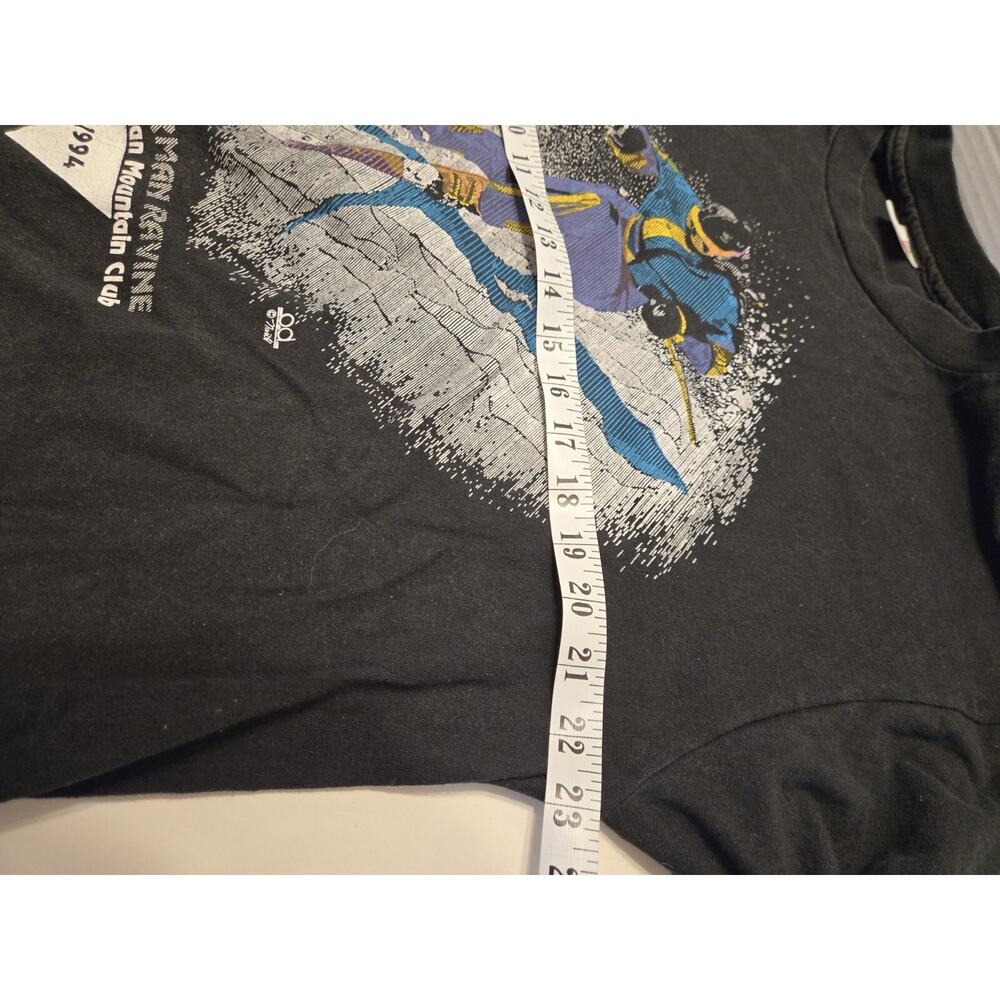 Vintage 90's Faded Black Down Hill Ski Long Sleeve T Shirt Gift Travel Outdoor - Picture 6 of 8